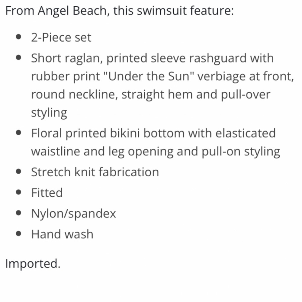 Angel Beach Short sleeve rash guard & bikini bottoms swimsuit NWT SIZE 4 - Picture 11 of 11